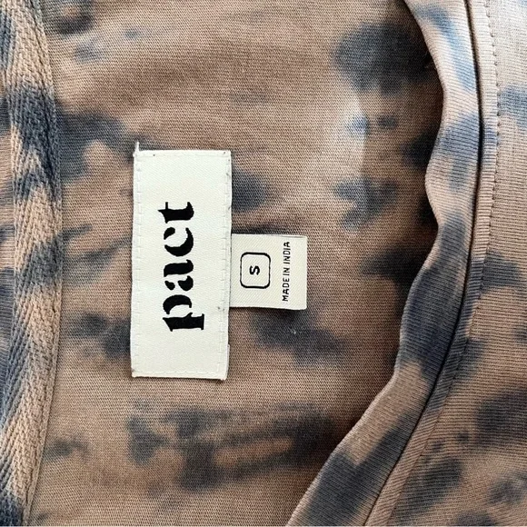 Pact Organic Cotton Husk Spiral Tie Dye Tee Shirt Small Brown Hippie Boho Artsy - Picture 7 of 8